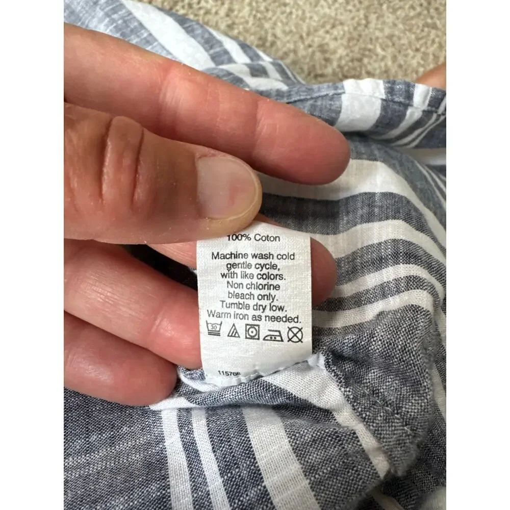 J. CREW size Medium women's dress. Lightweight, 100% Cotton, Blue & White
